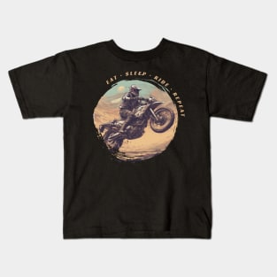 Eat Sleep Ride Repeat motorcycle Kids T-Shirt